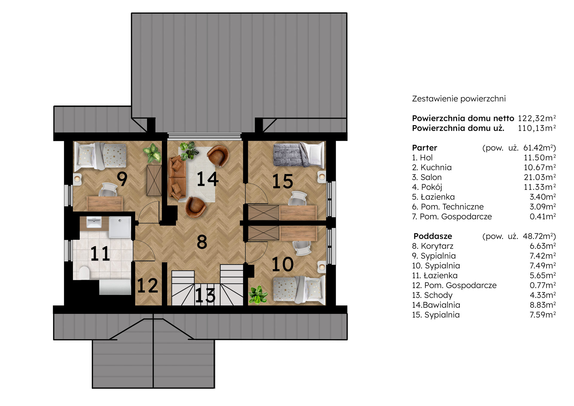 Poddasze-Kamesznica-powierzchnia